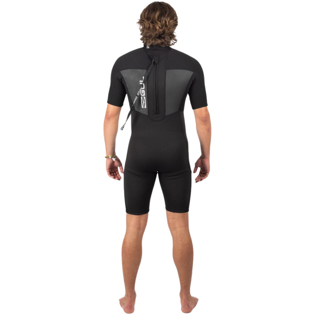 2025 Gul Mens Response 3/2mm Back Zip Shorty Wetsuit RE3319-C1 - Black